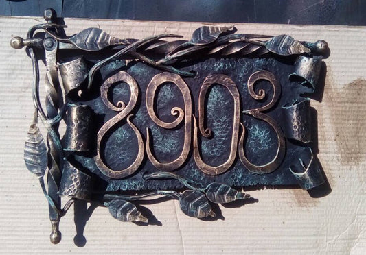 House number sign, house number plaque, fence decor, fence art, medieval, viking, porch, house plate, address number sign,address sign