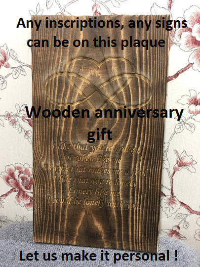 Wooden anniversary gift, 5th anniversary, wooden gift, engraved wooden gift, personalized wooden gift, 5th wedding gift, wooden gift for her