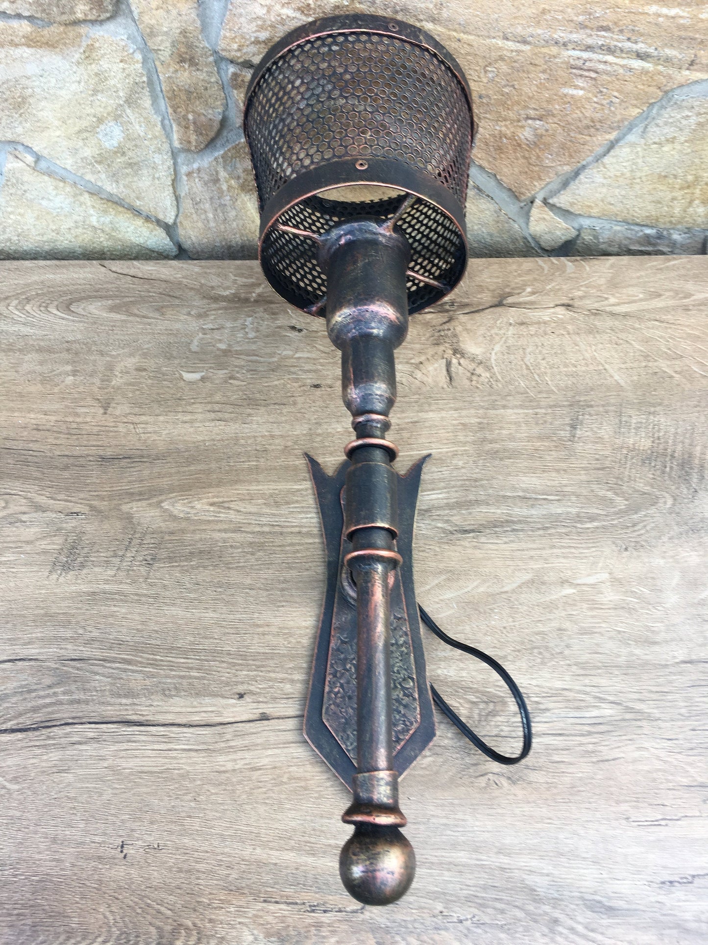 Wall sconce, wall torch, viking lantern, Olympic torch, viking torch, viking lamp, hand forged lantern, medieval lamp, rustic lantern,sconce