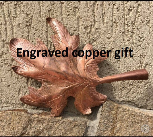 Copper maple leaf, copper anniversary gift, 7 year anniversary, copper gift, copper leaf, copper decor, 7th anniversary, copper art, leaf