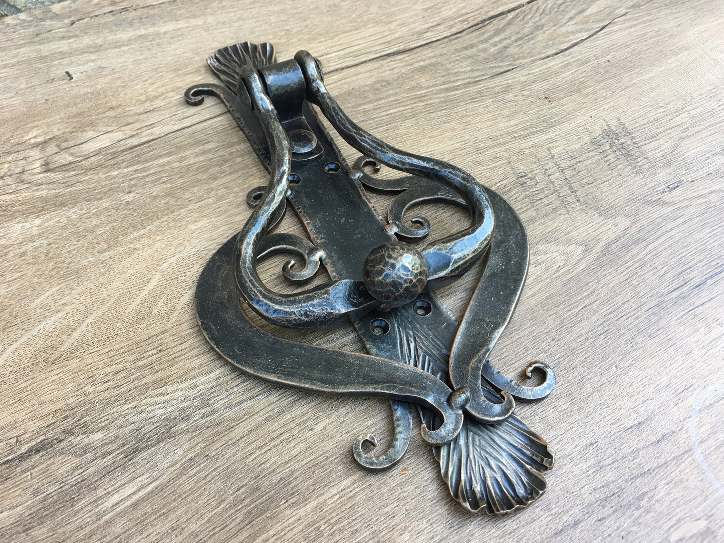 Forged door knocker, forged door pull, iron door ring, door puller, pull ring handle,wrought iron pulls, knobs and pulls, forged pull handle