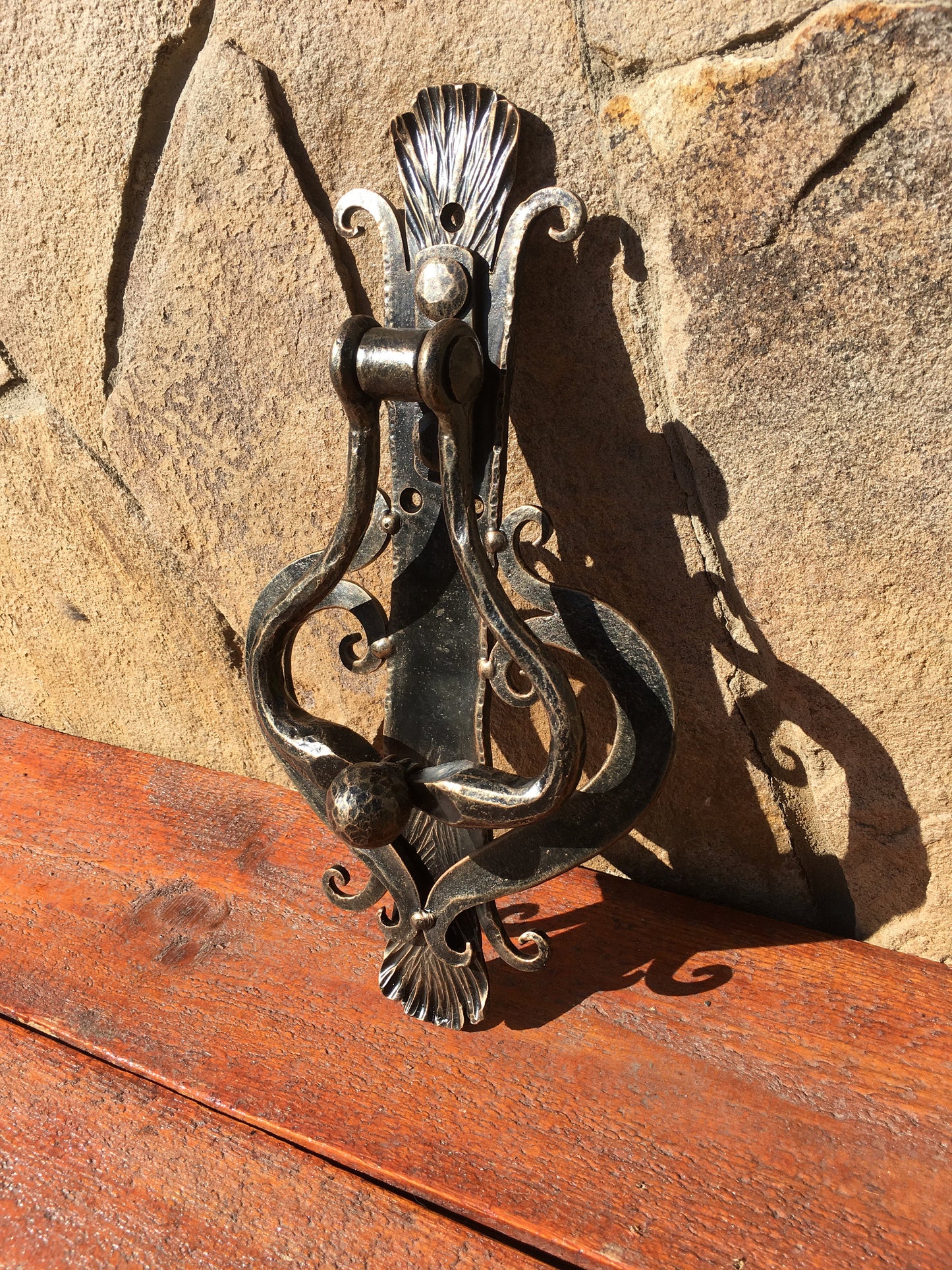 Forged door knocker, forged door pull, iron door ring, door puller, pull ring handle,wrought iron pulls, knobs and pulls, forged pull handle