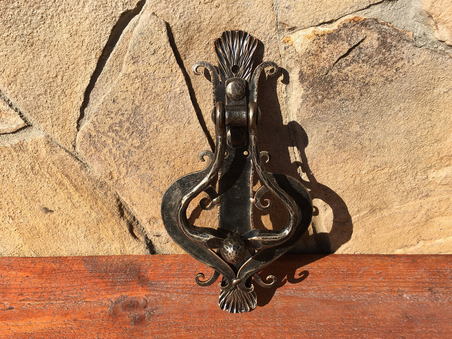 Forged door knocker, forged door pull, iron door ring, door puller, pull ring handle,wrought iron pulls, knobs and pulls, forged pull handle