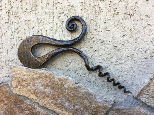 Corkscrew, bottle opener, iron gift for him, wine lover gift, viking cookware, viking utensils, viking camp kit,wine accessories,viking gift