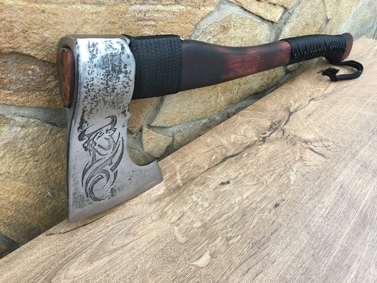 Customized axe, personalized axe, custom axe, etched axe head, viking axe, medieval axe, tomahawk, mens gift, iron gift for him, Kratos axe