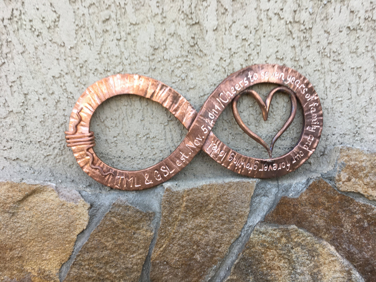 Copper infinity sign, copper anniversary gift, 7 year anniversary,copper gift,infinity sign,infinity sign decor,infinity art,7th anniversary