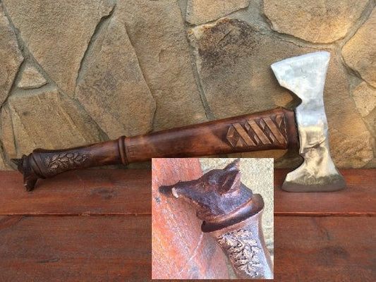 Viking axe, tomahawk, engraved axe, axe, viking hatchet, custom axe, boar, forest gift,viking style axe, woodcarving axe, battle axe,war axe