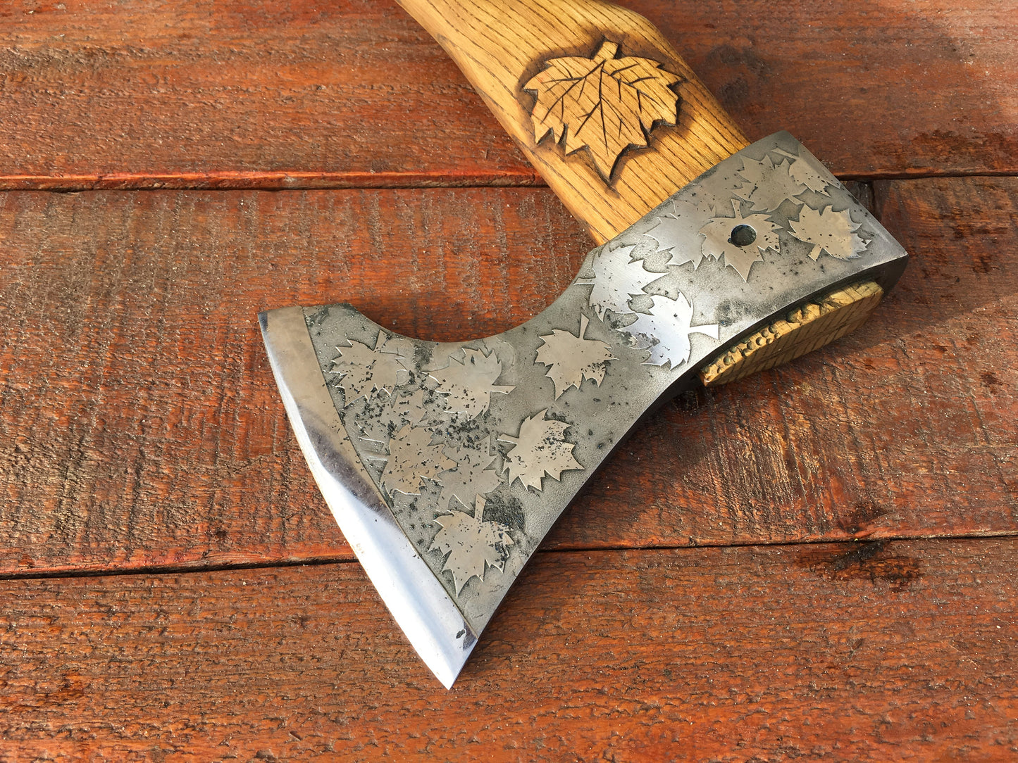 Mens gift, viking axe, manly gift, medieval axe, tomahawk, camping, maple leaf, men's gifts,iron gift for him,gifts for men,manly iron gifts