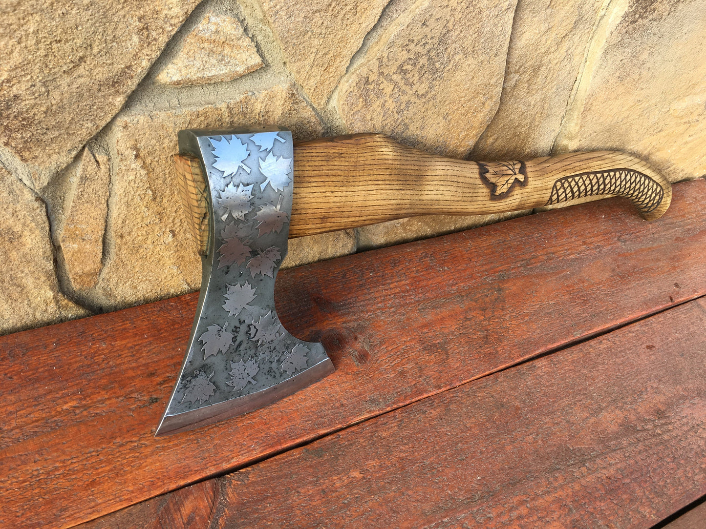 Mens gift, viking axe, manly gift, medieval axe, tomahawk, camping, maple leaf, men's gifts,iron gift for him,gifts for men,manly iron gifts