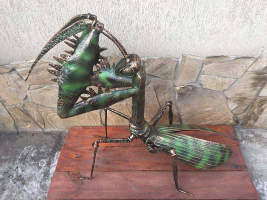 Iron mantis, mantis art, mantis cosplay, garden metal art, garden sculpture, yard art, garden decor, landscape art, yard sculpture,iron gift