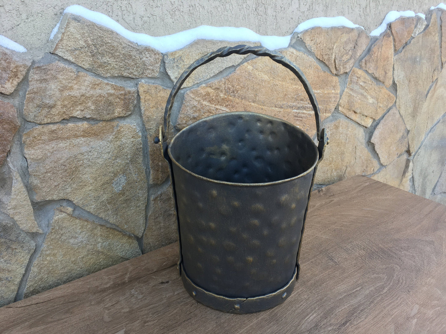 Coal bucket, ash bucket, coal pail, coal scuttle, coal scuttle bucket, firewood bucket, hand forged bucket, fire tool, rustic home decor