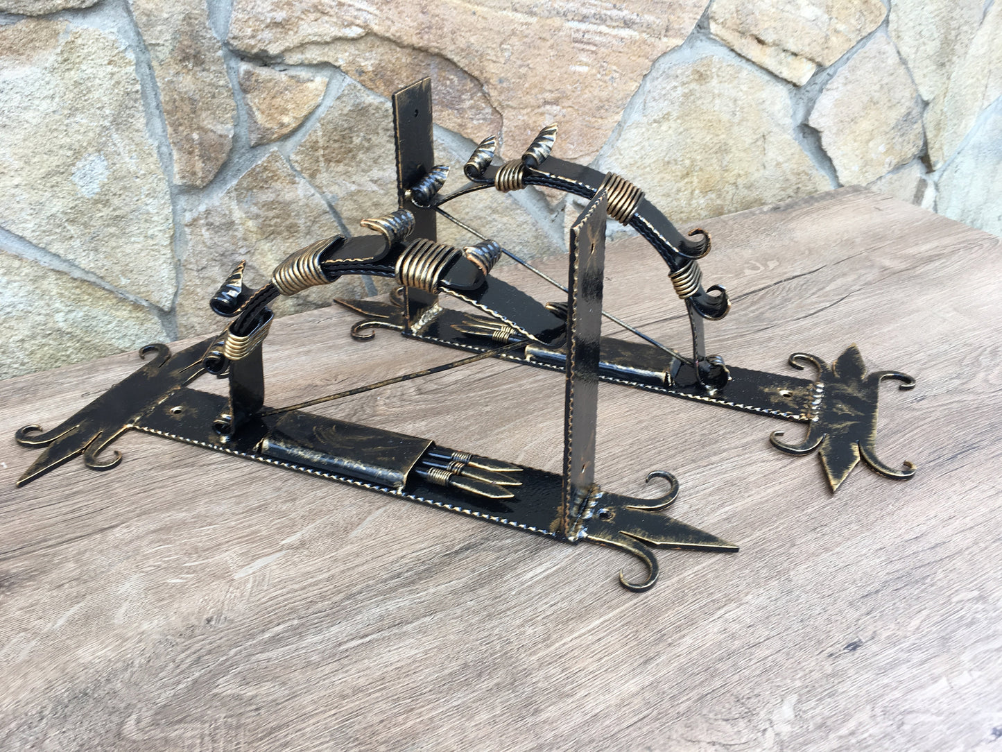 Shelf brackets (a set of two pcs), hand forged brackets, medieval decor, bracket hooks, metal wall art, support bars, forged corbel, axe