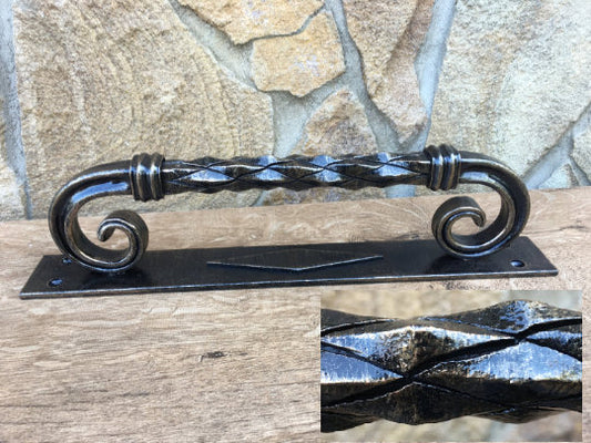 Barn door handle, forged door handle, metal door handle, iron door handle, door pull, wrought iron handle, garage pull, wicket door handle
