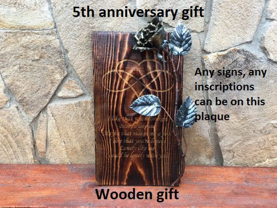 Wooden anniversary gift, 5th anniversary, wooden gift, engraved wooden gift, personalized wooden gift, 5th wedding gift, wooden gift for her