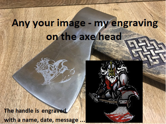 Custom axe, customized axe, etched axe head, personalized axe, military ax, viking axe, medieval axe, tomahawk, mens gift, iron gift for him