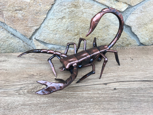 Metal scorpion, forged scorpion, scorpion figurine, arachnid sculpture, metal sculpture, metal statue, art object, metal insect, spider