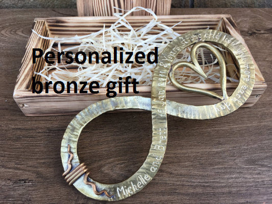 Bronze infinity sign, bronze gift, infinity sign, bronze gift for wife, bronze gift for women,8th anniversary gift,bronze anniversary,bronze