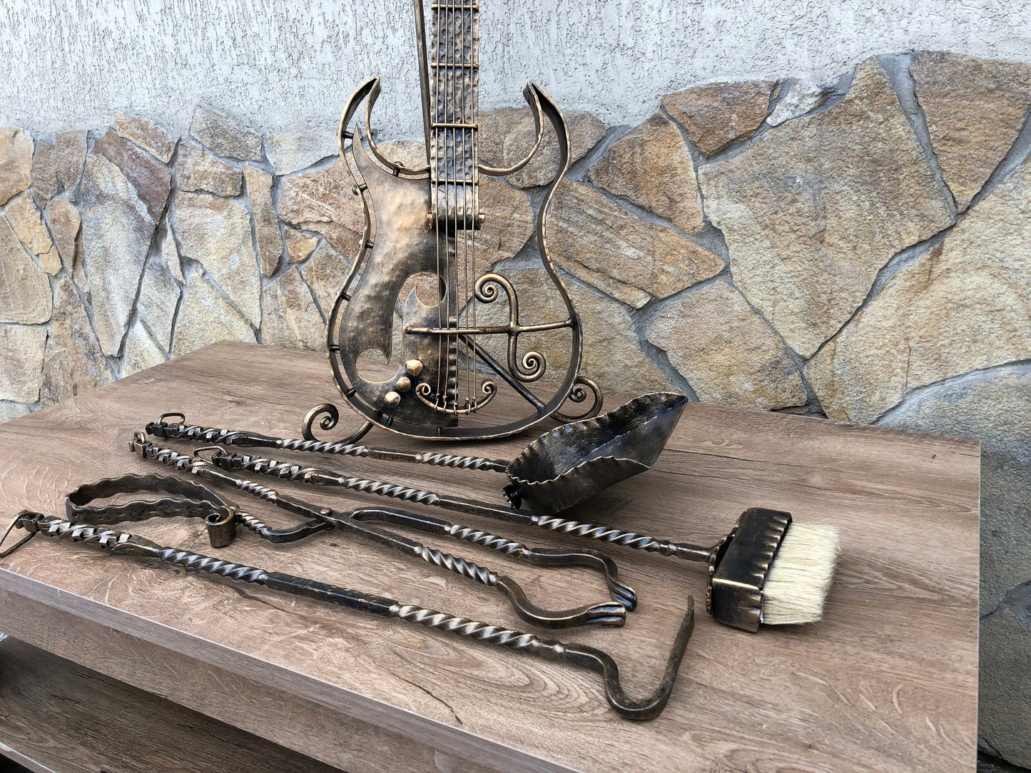 Fireplace tool set, fireplace tools, fireplace screen, fireplace, fireplace accessories, fireplace decor, guitar,fire place,fireplace mantel