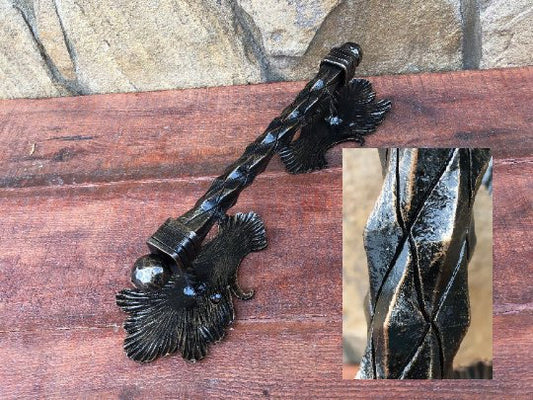 Barn door handle, hand forged door handle, castle door, castle decor, barn door pull, shed door pulls, blacksmith door pull