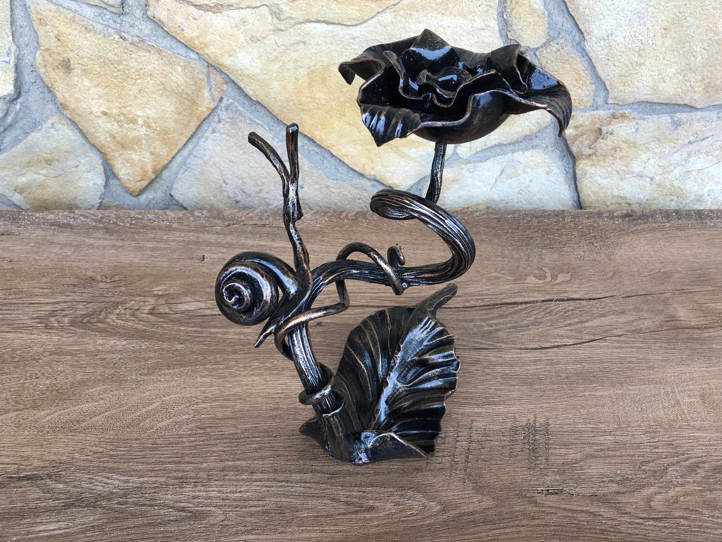 Candle holder, iron anniversary gift for her, candle holder metal, forged candle holder, candle stick metal, candlestick holder,candle stand