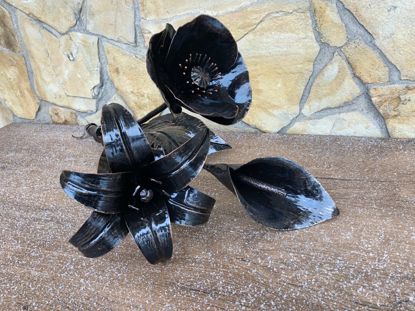 Wedding bouquet, hand forged bouquet, bouquet of flowers, iron bouquet, floral decor, gift idea wedding, poppy, calla, lily, wedding gift