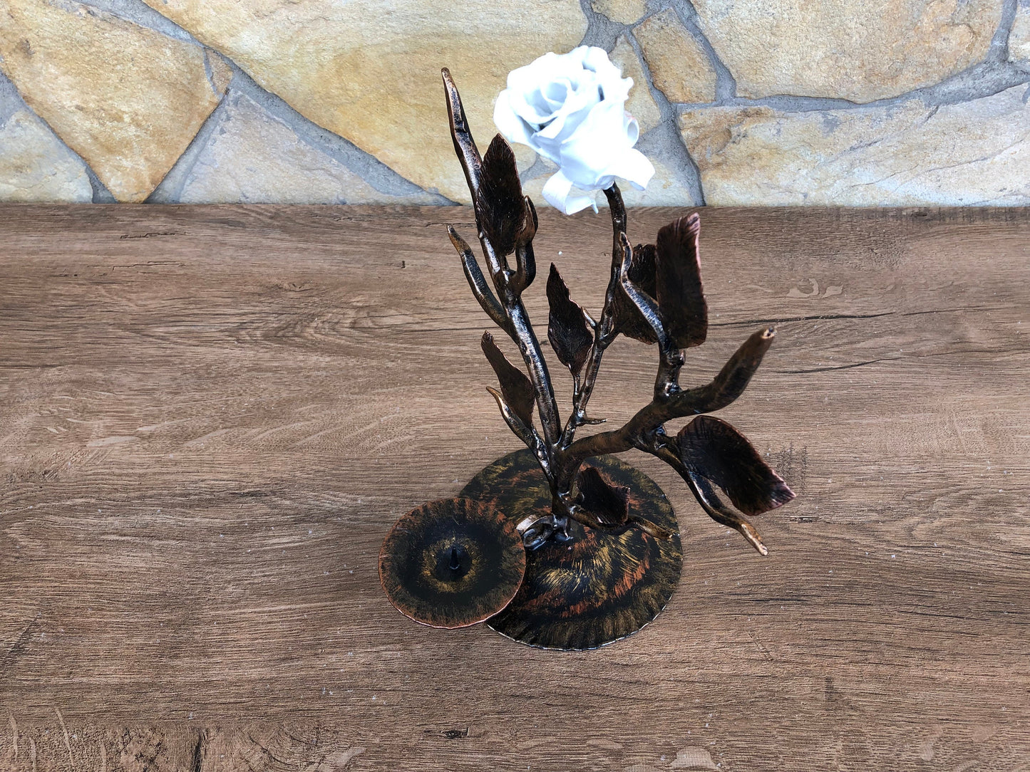 Candle holder, candle stick holder, 6 year anniversary, iron gift for her, iron anniversary gift for her, wedding anniversary gift for her