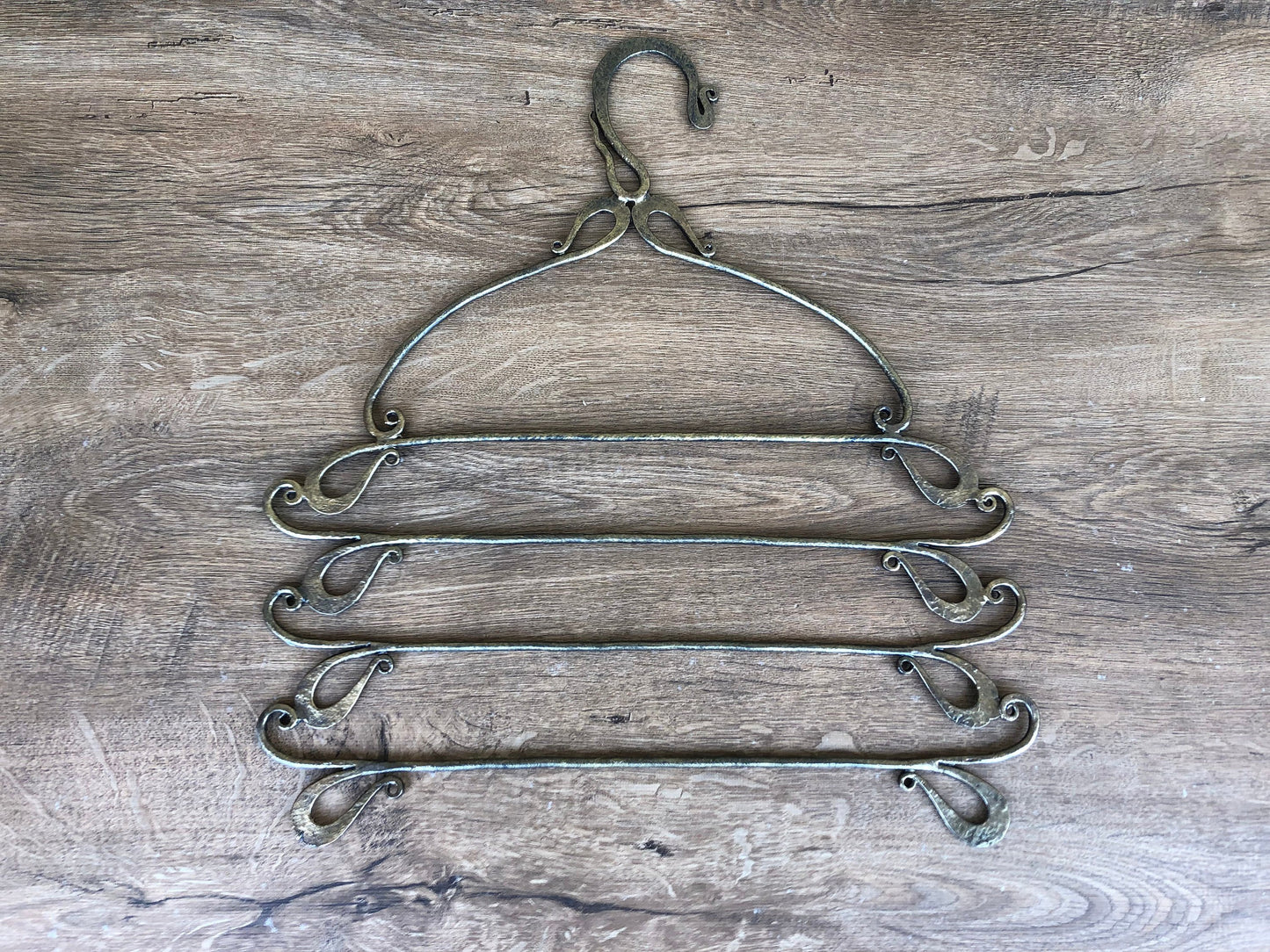 Hand forged tiered hanger for pants, clothes hangers, storage hangers, Father's day gift, gift for him, birthday gift, Christmas gifts