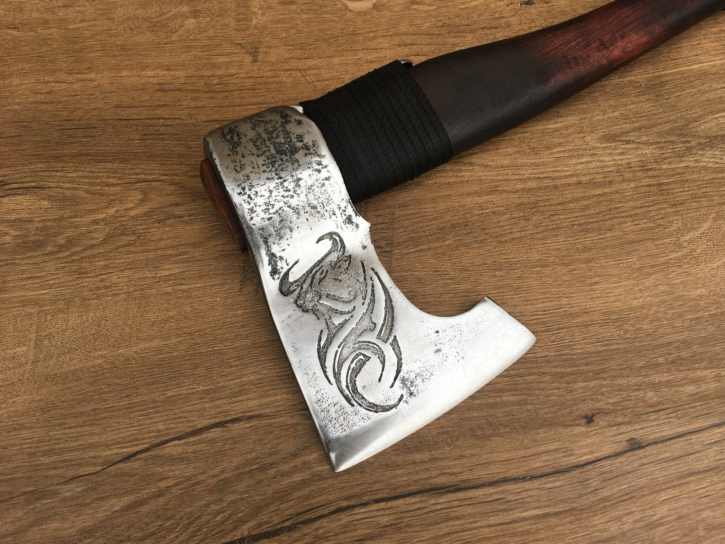 Customized axe, personalized axe, custom axe, etched axe head, viking axe, medieval axe, tomahawk, mens gift, iron gift for him, Kratos axe