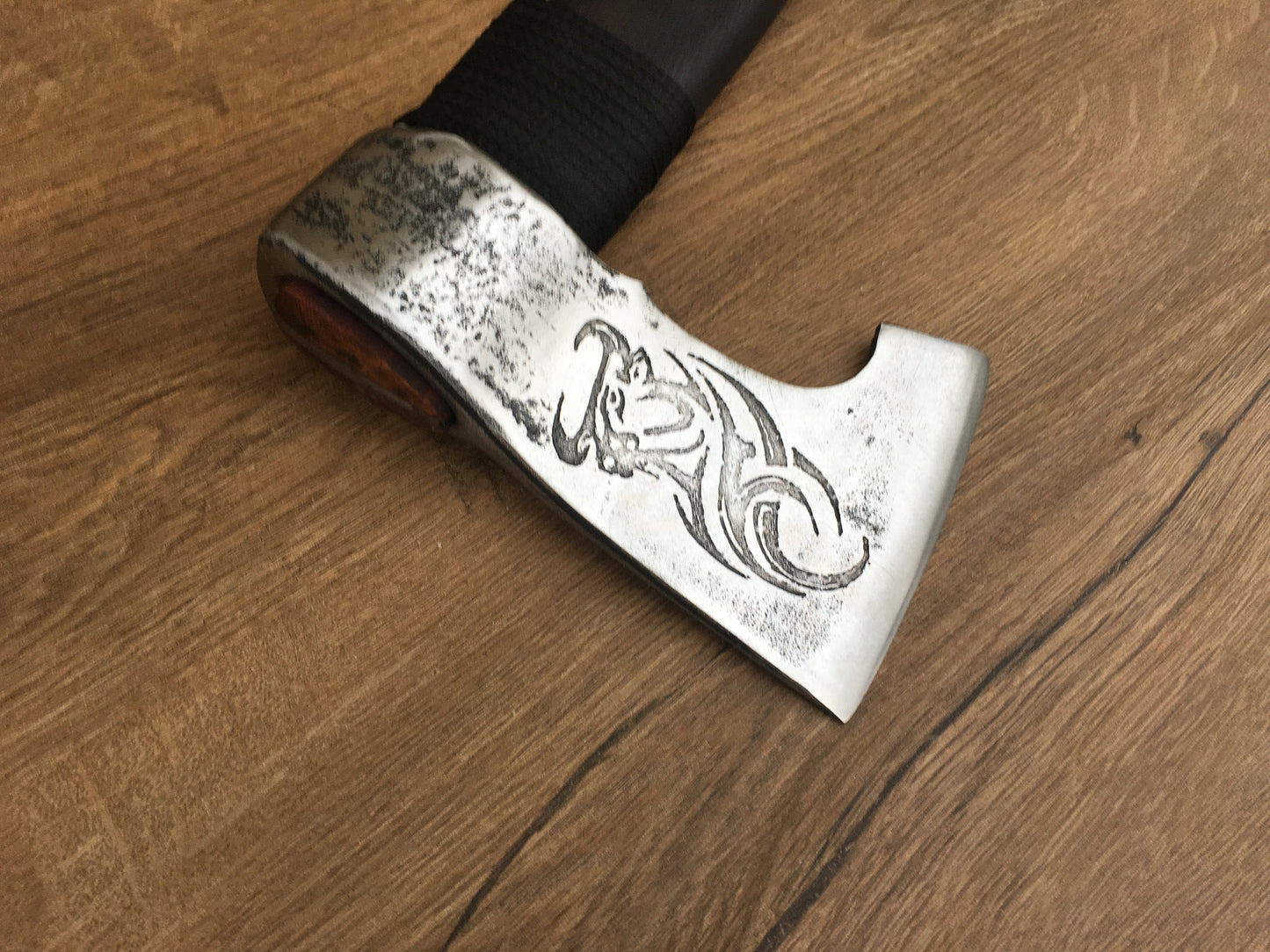 Customized axe, personalized axe, custom axe, etched axe head, viking axe, medieval axe, tomahawk, mens gift, iron gift for him, Kratos axe