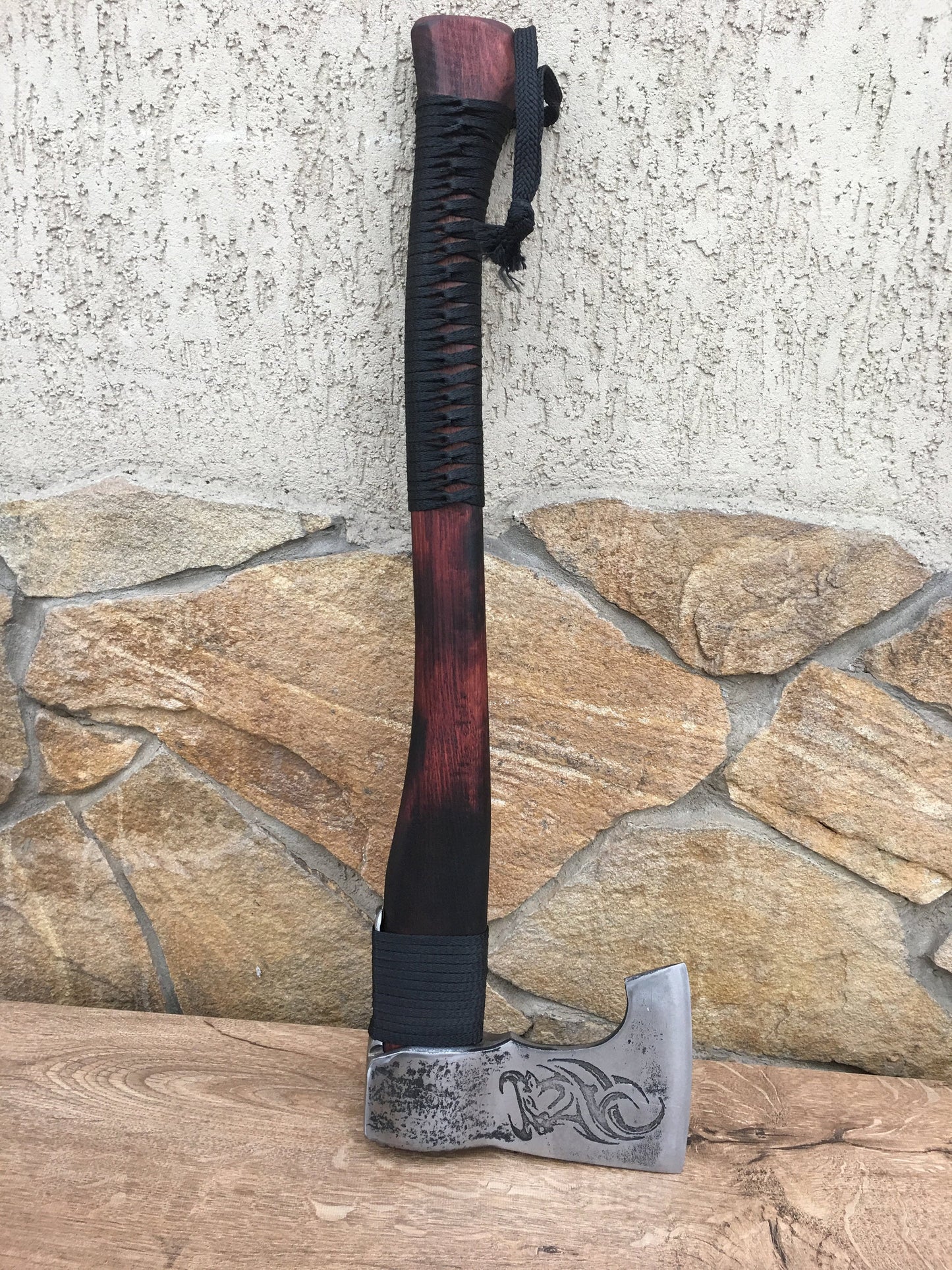 Customized axe, personalized axe, custom axe, etched axe head, viking axe, medieval axe, tomahawk, mens gift, iron gift for him, Kratos axe