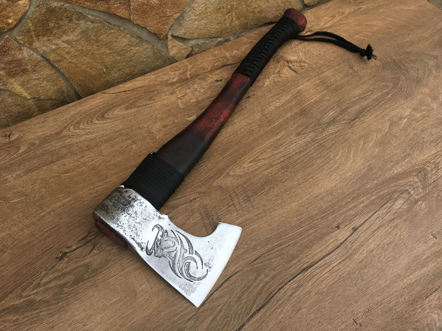 Customized axe, personalized axe, custom axe, etched axe head, viking axe, medieval axe, tomahawk, mens gift, iron gift for him, Kratos axe