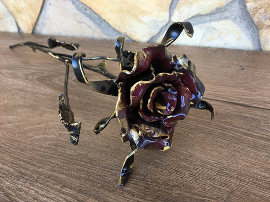 Iron rose, iron gift for her, iron anniversary gift, iron gifts, Mother's day gift, iron flower, hand forged flower, hand forged rose