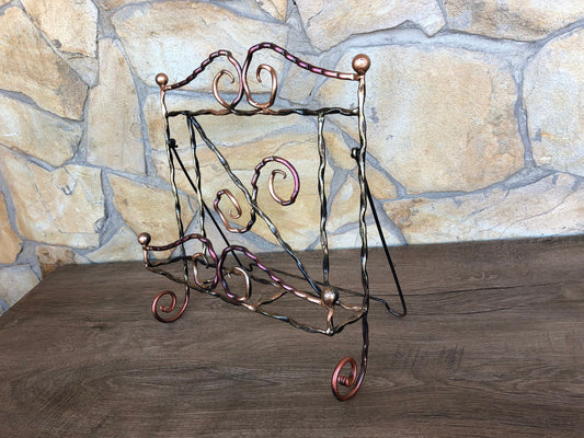 Hand forged book holder,book stand,book holder stand,wedding guest book,vintage book holder,kitchen book holder,cookbook stand,recipe holder