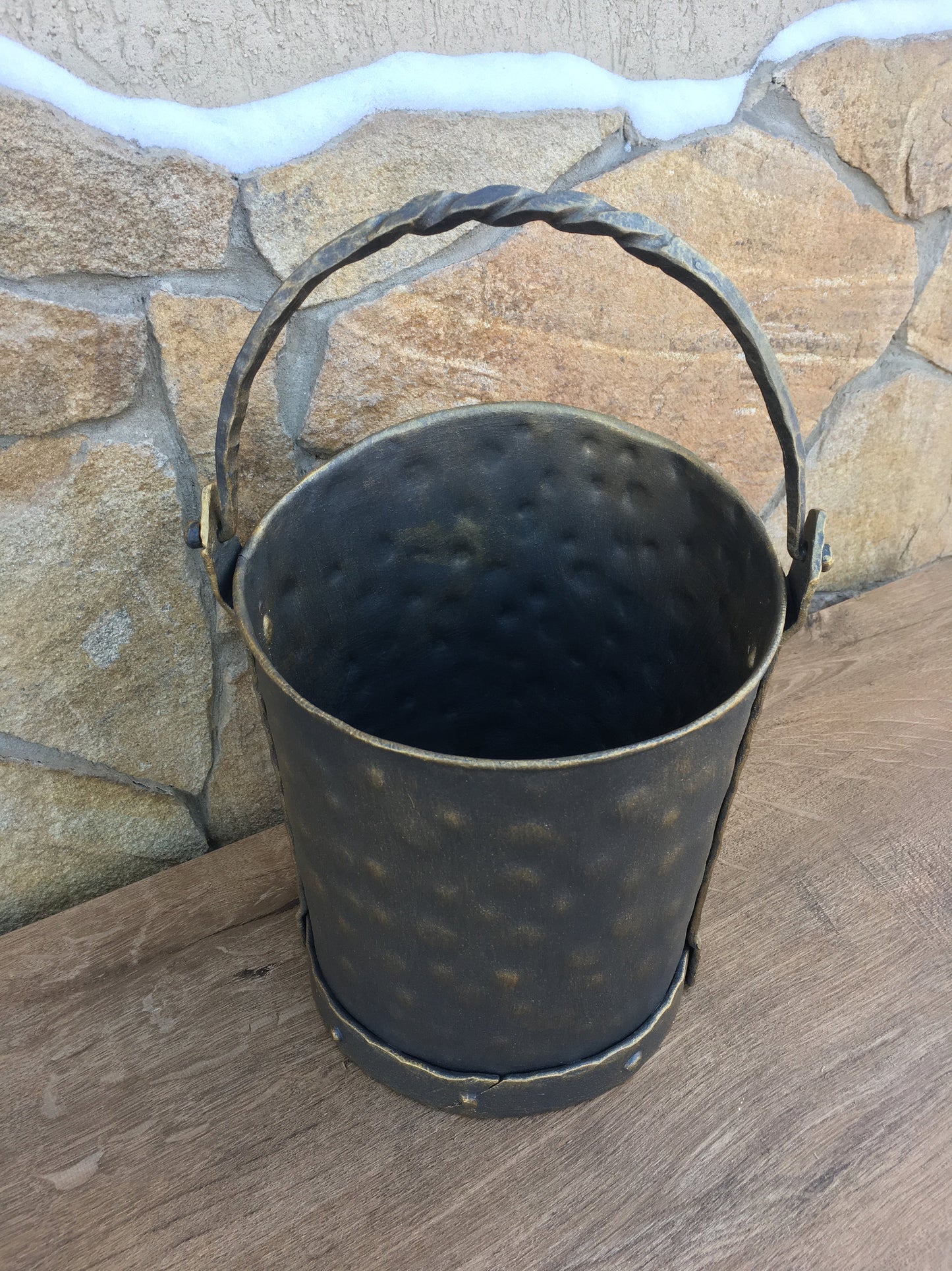 Coal bucket, ash bucket, coal pail, coal scuttle, coal scuttle bucket, firewood bucket, hand forged bucket, fire tool, rustic home decor