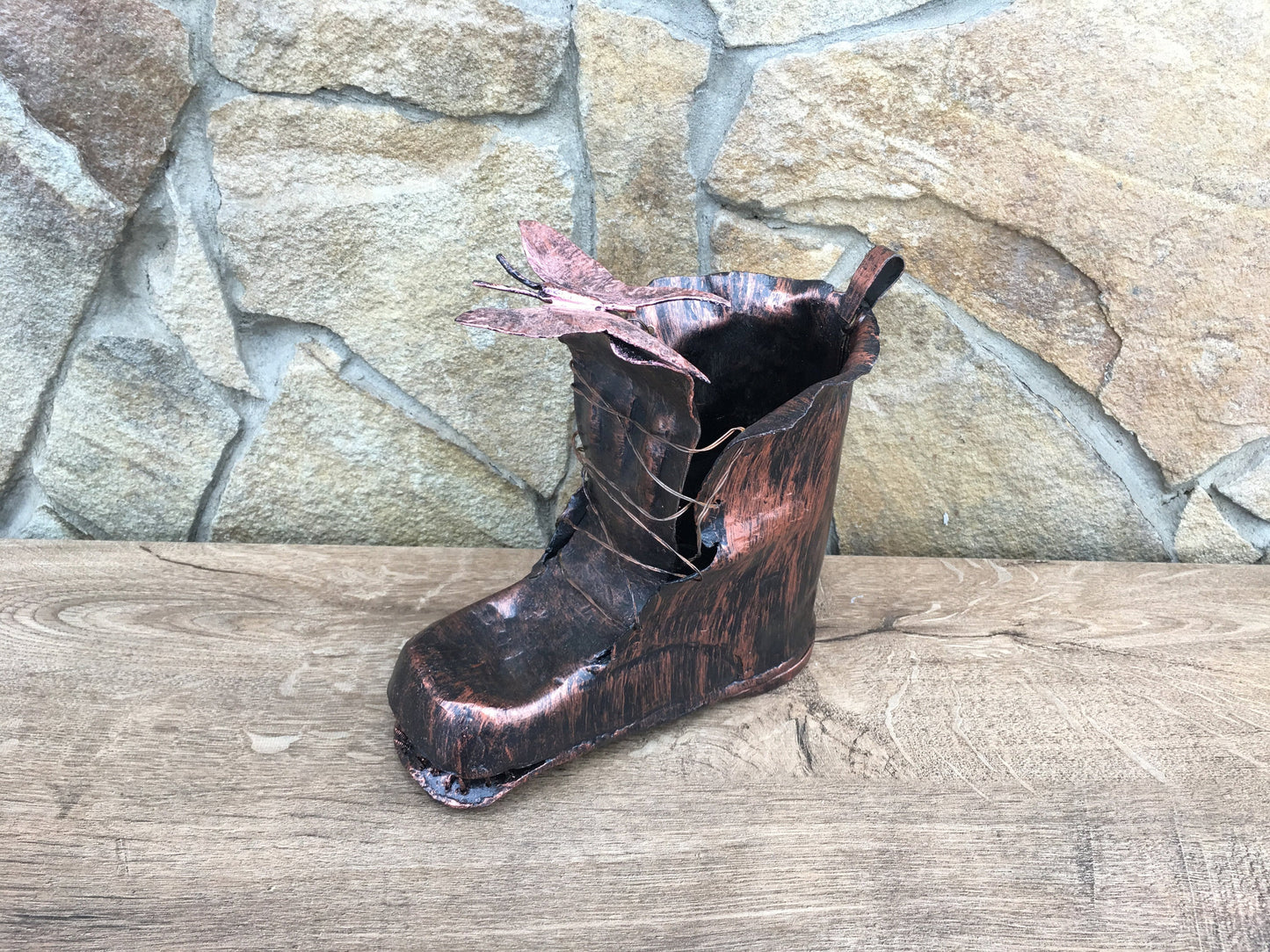 Metal boot, iron boot, shoe, metal decor, metal art sculpture, metal art work, metal artwork, rustic decor, iron gift, viking axe, metal art