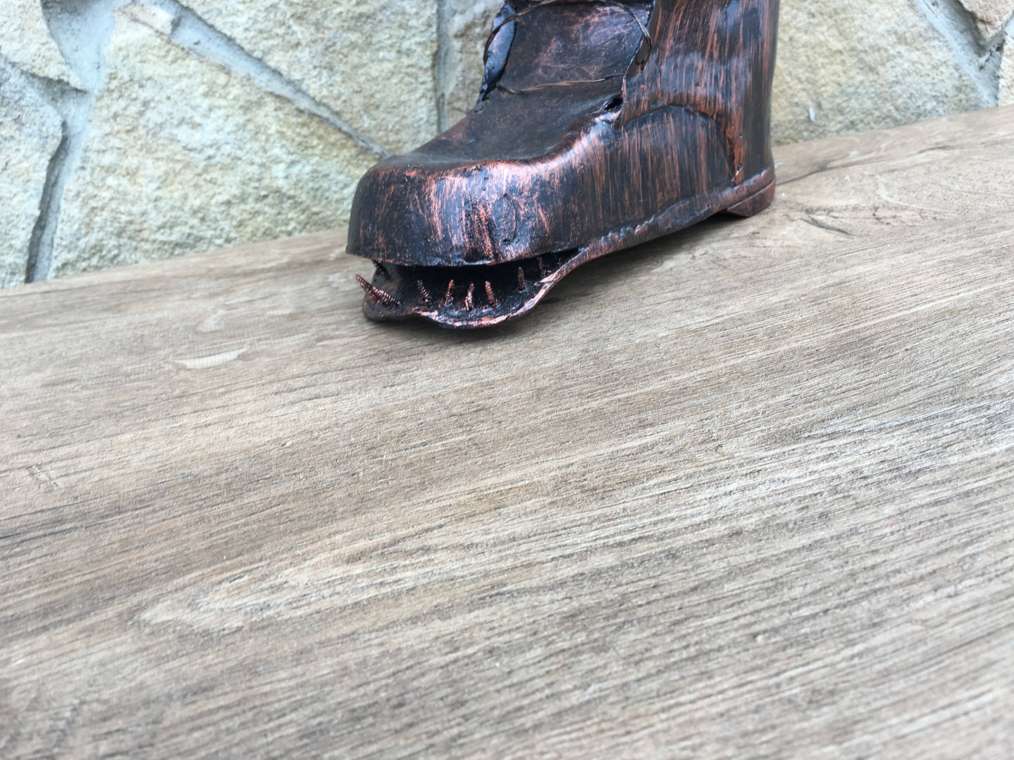 Metal boot, iron boot, shoe, metal decor, metal art sculpture, metal art work, metal artwork, rustic decor, iron gift, viking axe, metal art