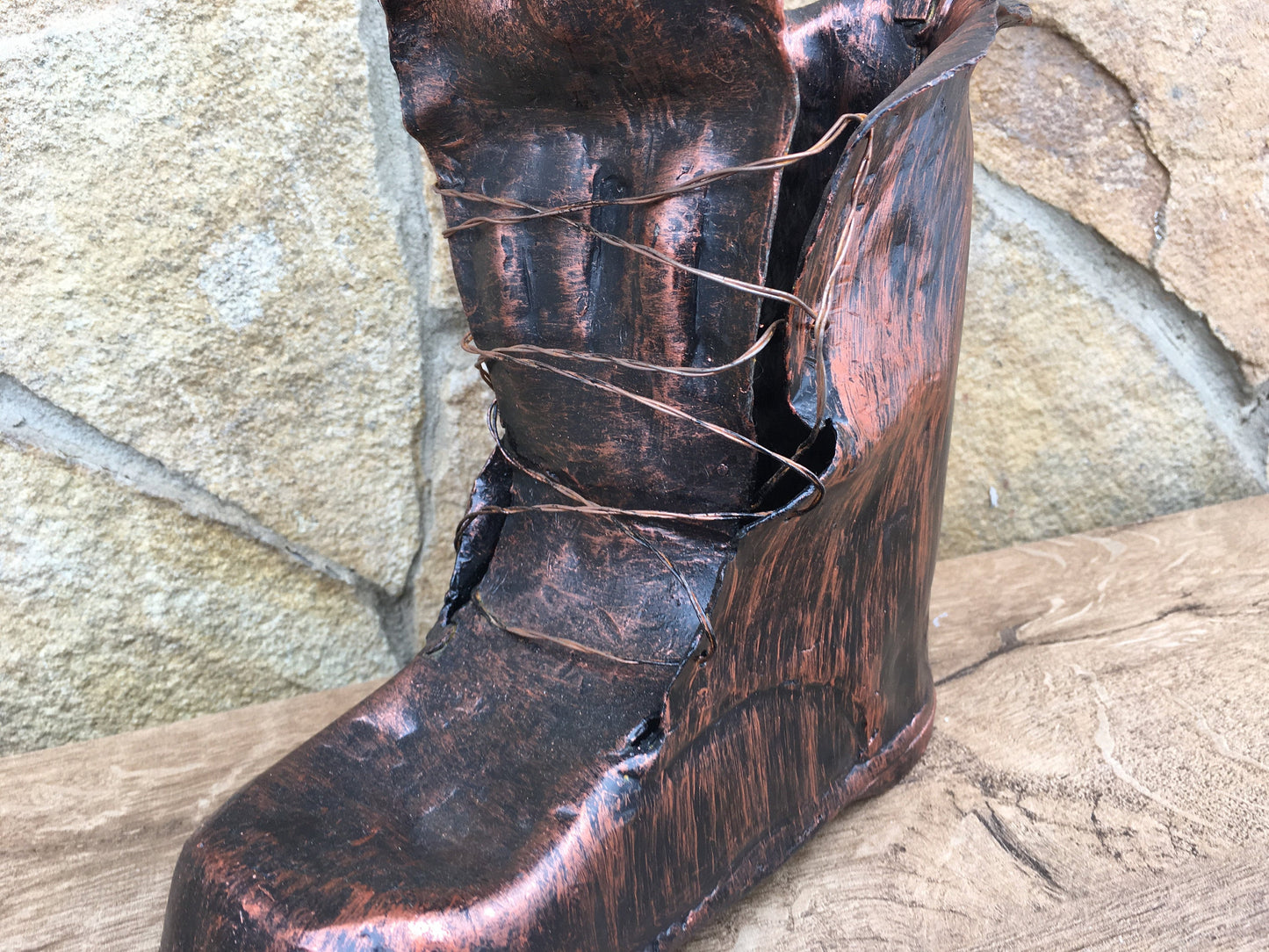 Metal boot, iron boot, shoe, metal decor, metal art sculpture, metal art work, metal artwork, rustic decor, iron gift, viking axe, metal art