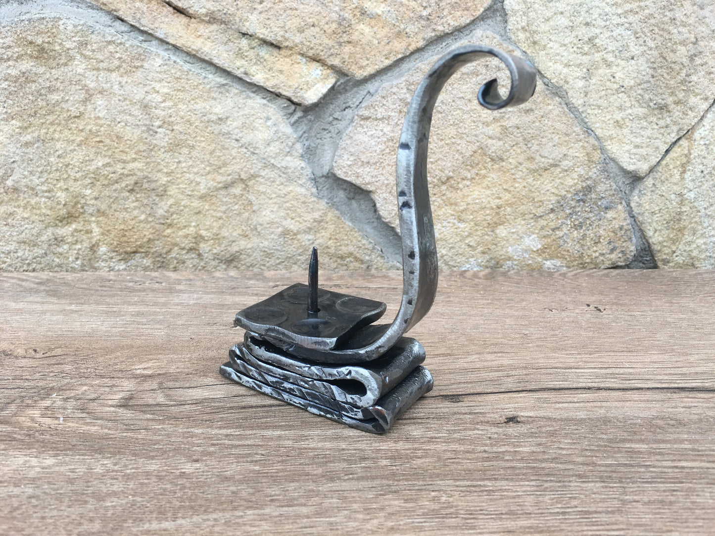 Wrought iron candle holder, hand forged candle holder, iron anniversary gift for her, iron anniversary gift for him, candlestick holder