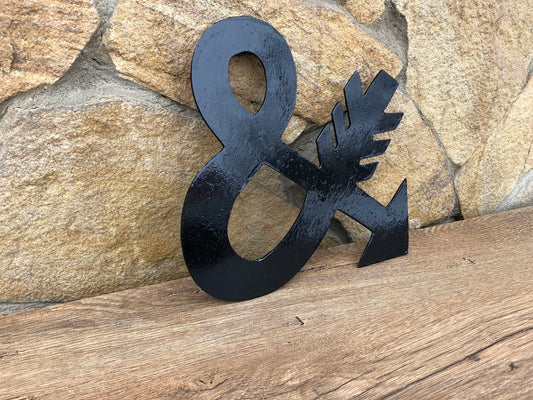 Ampersand, sign, signs, metal sign, hand forged sign, iron sign, painted signs, sign cutout, word art, word art cutout, custom word art