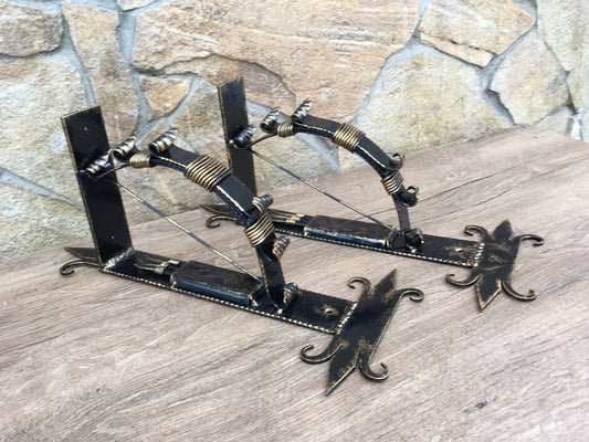 Shelf brackets (a set of two pcs), hand forged brackets, medieval decor, bracket hooks, metal wall art, support bars, forged corbel, axe