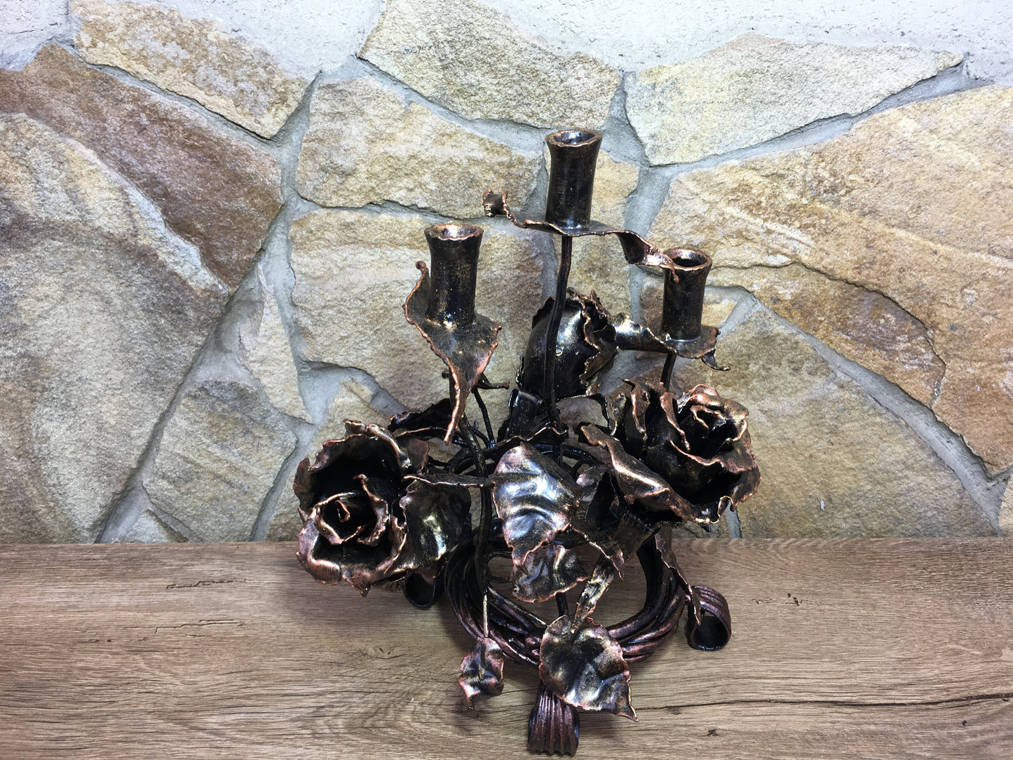 Iron rose, candle holder, metal sculpture, iron anniversary gift, wedding anniversary gift, wedding gift, Mother's day, iron gift for her