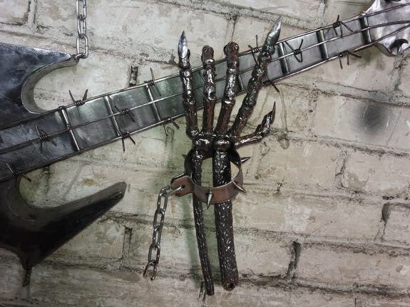 Guitar, scorpion, music, prop, dead, costume, killer, evil dead, haunted house, creepy, scary, death, horror prop, walking dead,horror decor