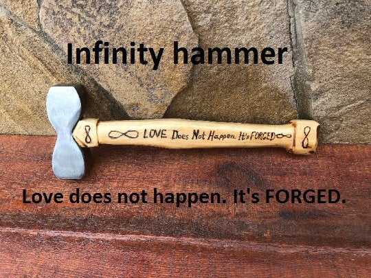 Infinity hammer, love sign, infinity sign, Fathers Day gift, his birthday gift, gift for dad, anniversary gift, hammer, custom hammer