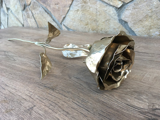 Hand forged rose, iron anniversary gift for her, steel anniversary gift, anniversary gift for her, wedding anniversary gift, forged rose