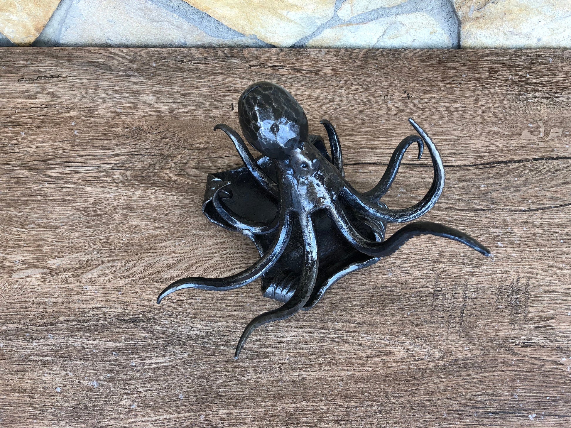 octopus cigarette case Antique Silver Case, Hand-painted Turquoise Swirl ash tray Octopus Cigarette Case, Gold Swirl