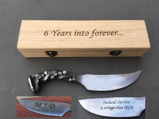 6 year anniversary, railroad spike knife,  6th anniversary, 6th anniversary gift for him, iron gift for him, iron anniversary gift for him