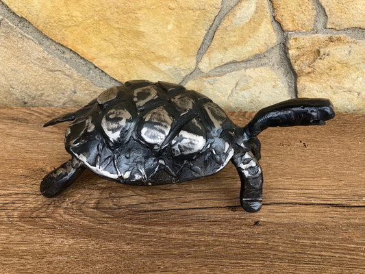 Turtle, hand forged turtle, turtle gifts, tropical beach decor, nautical decor, turtle figurine, wildlife, amphibians, iron gift, mens gifts