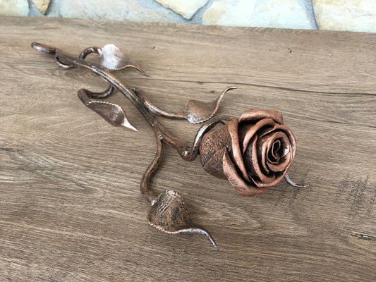 iron rose, metal rose decoration, metal rose sculpture, floral sculpture, unique art work, forging art, Valentine's day gift, Mother's day