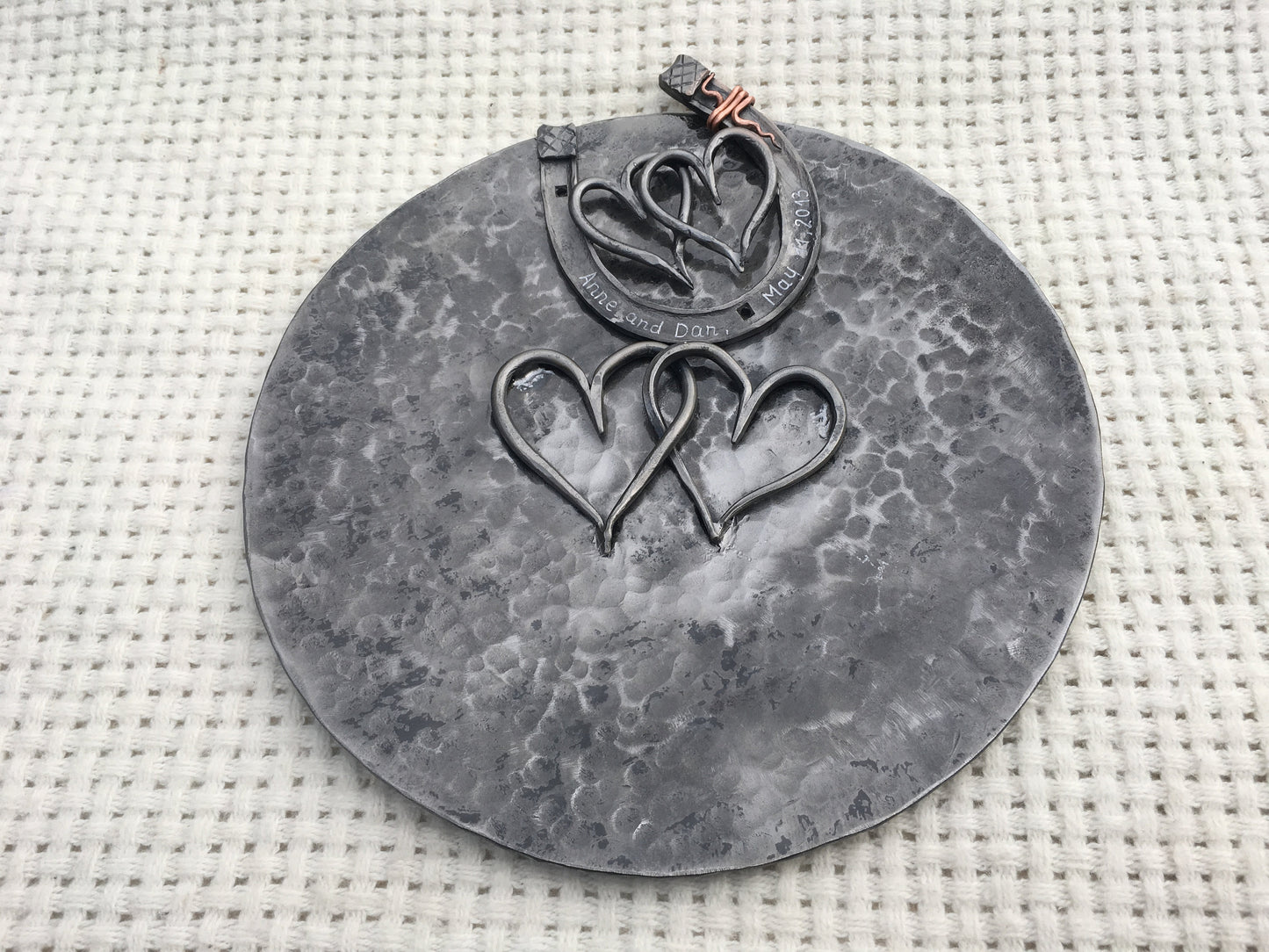 Iron bowl, iron horse shoe, 6th anniversary gift, iron anniversary, 6 year anniversary, iron hearts, iron gift, personalized bowl,steel bowl