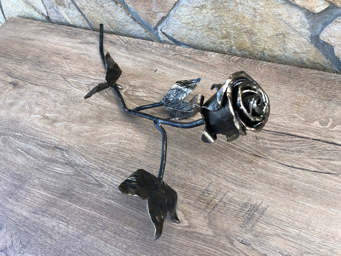 Metal sculpture, iron anniversary gift for her, steam punk, iron gift for her, iron gifts, iron rose, wedding anniversary, anniversary gift